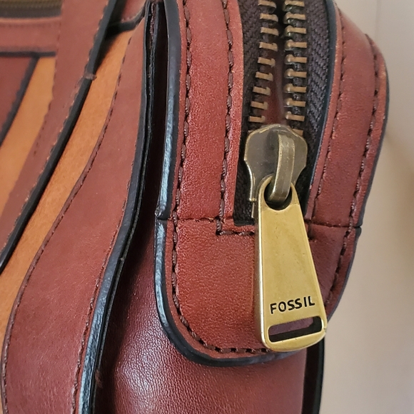 Fossil Vintage Reissue Brown/Tan Leather Satchel - Picture 2 of 8